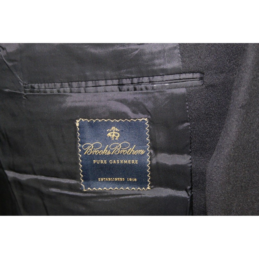 Brooks Brothers Blazer Mens 44L Pure Cashmere Loro Piana Navy Sport Coat Jacket - Picture 9 of 16
